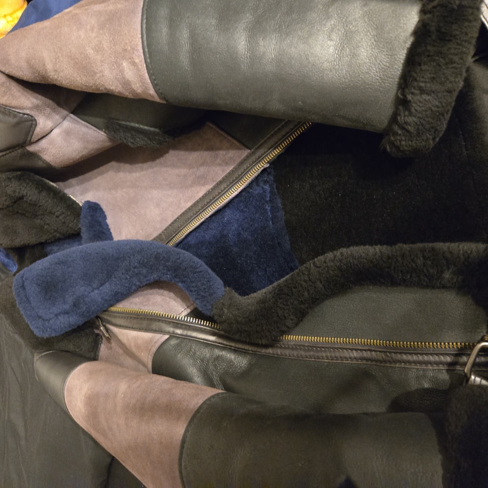 Green and Navy shearling Jacket